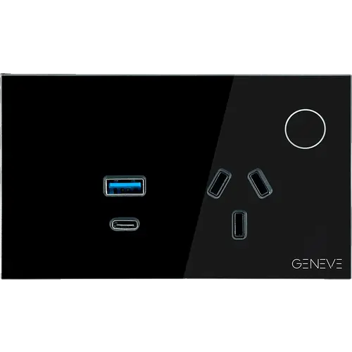 Geneve Smart Wall Outlet with USB-C and USB-A