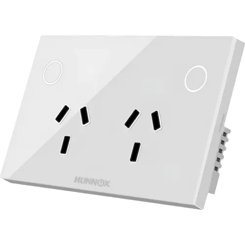 Hunnox Smart Double Wall Outlet with 2 Switches